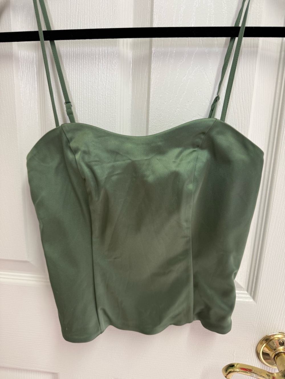 Olive Green Satin Cami Top